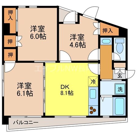 リバーサイド西山の物件間取画像